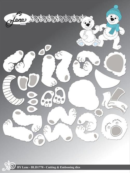 By Lene dies Polar Bear Ansigt 3,1x3,1cm